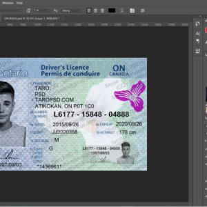 ontario drivers license template photoshop